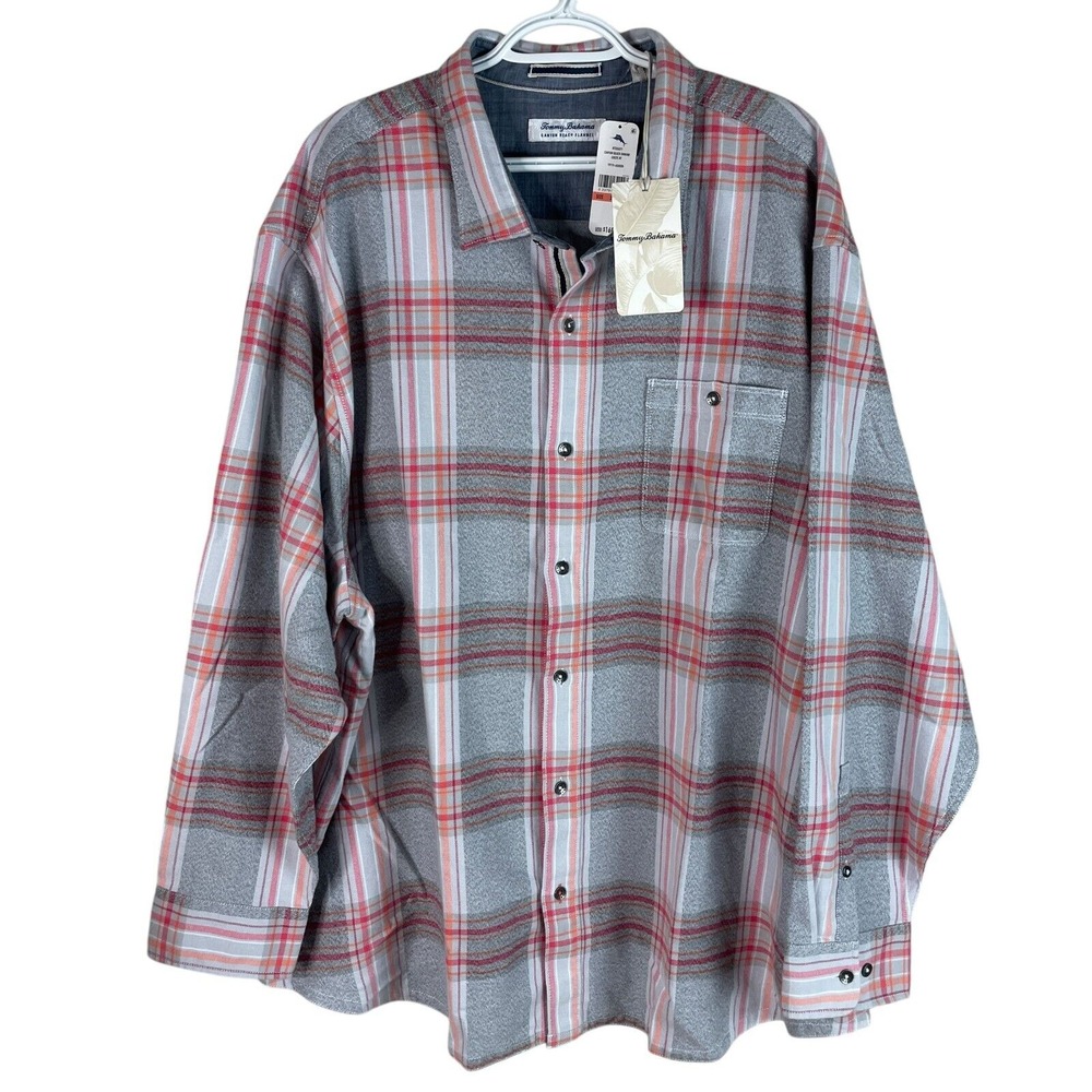 NEW Tommy Bahama Canyon Beach Unwind Flannel Shirt 3XLB Asheen Check BT $168
